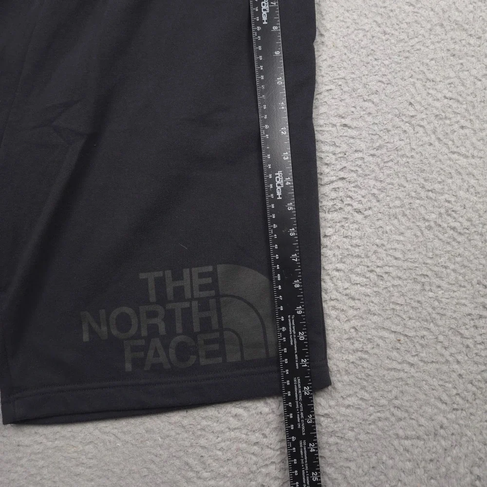 The North Face Men XL Black Fleece Sweat Shorts Big Half Dome Logo Drawstring
